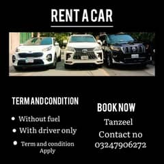 Available All cars for rent in all over pakistan