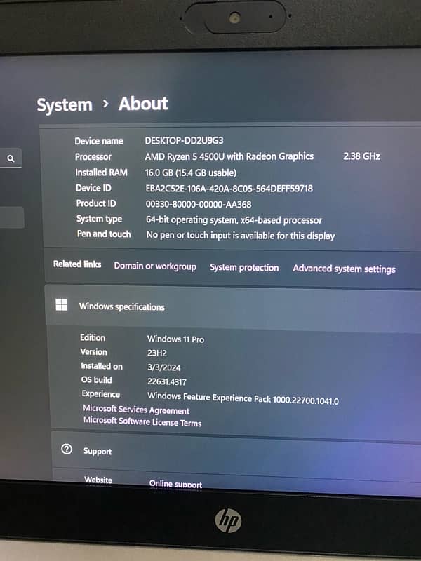 Hp 445 G7 Ryzen 5 4500u 16GB RAM 512GB Nvm Ssd 10