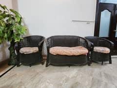 Cane 4 seater sofa set with table