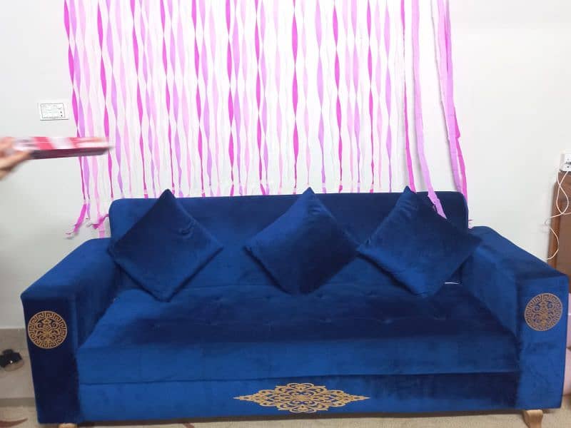 Blue color sofa set for sale 2