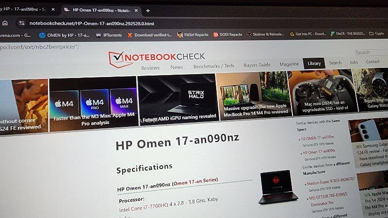 HP Omen 1070GTX / i7-7700HQ / 17 inch 8