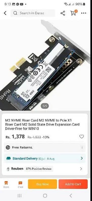 M2 NVME Riser Card M2 NVME to Pcie X1 Riser Card M2 Solid State Drive 5