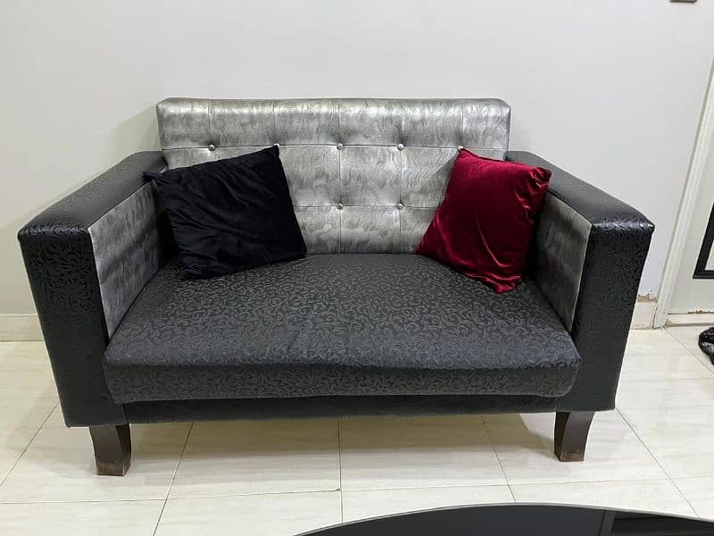 Coffee table, Center table, 7 seater sofa and curtains 1