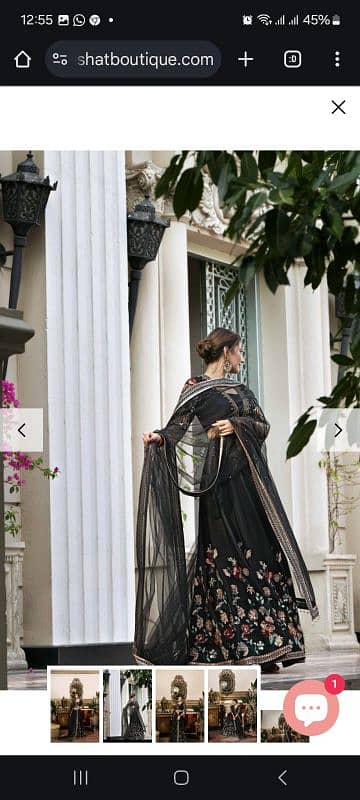 black Nishat boutique lehangaa with choli and net duppatta 0