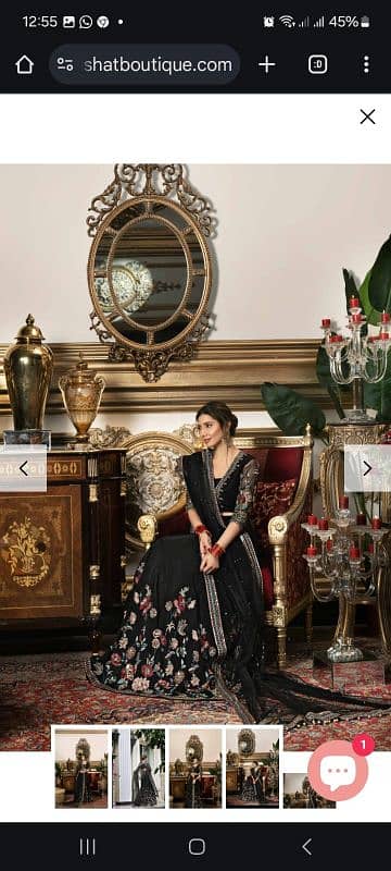 black Nishat boutique lehangaa with choli and net duppatta 1