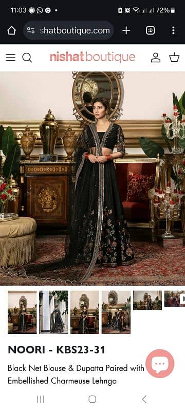 black Nishat boutique lehangaa with choli and net duppatta 3