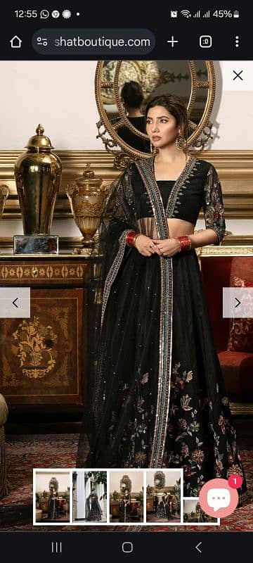 black Nishat boutique lehangaa with choli and net duppatta 4