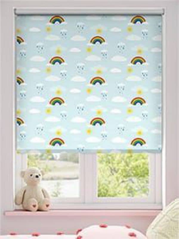 kids Room Fall ceiling, windows blinds, wooden floors, Wall paper 18