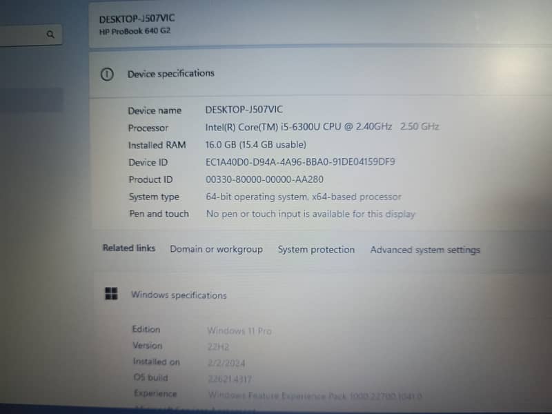 HP Probook 640 G2 | i5 6th Gen | DDR4 16 GB Ram | 128 GB SSD | Backlit 7