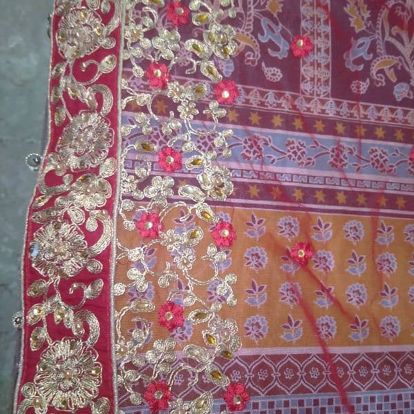 Used but in best condition bridal frock with lehenga 4