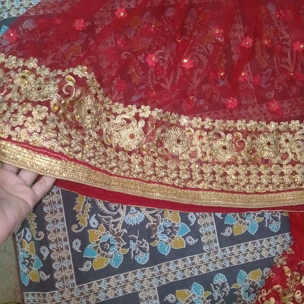 Used but in best condition bridal frock with lehenga 5