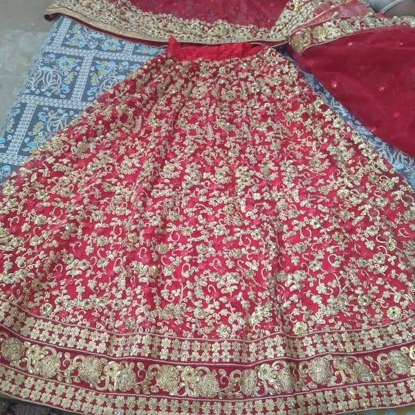 Used but in best condition bridal frock with lehenga 8