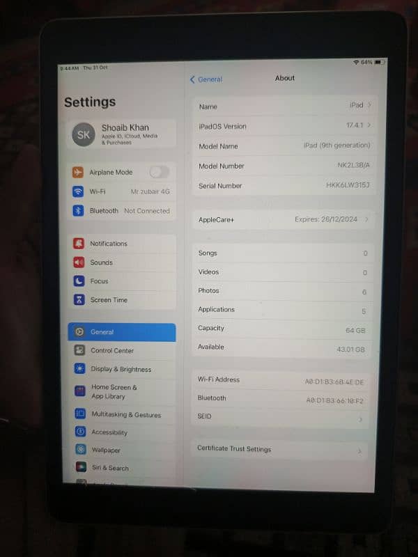 IPAD 9 GENERATION 64 GB 1