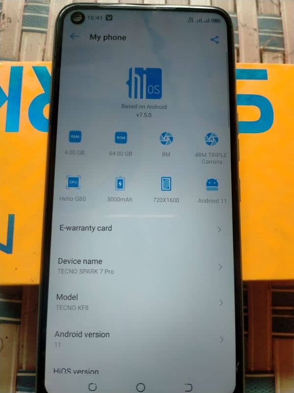 tecno spark 7 pro set and box no charger ok set he need cash 0