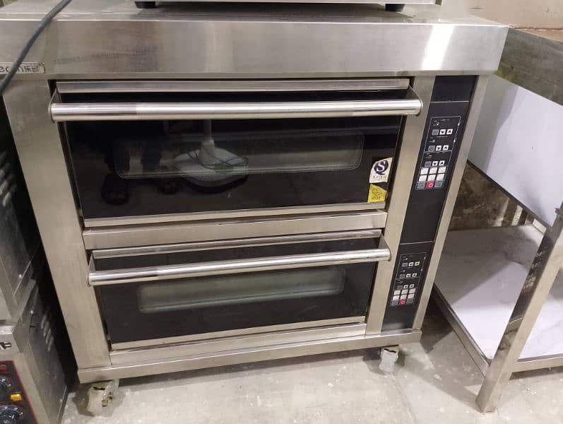 double dek electric pizza oven imported dough mixer fryer make table 0