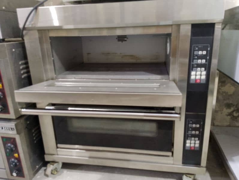 double dek electric pizza oven imported dough mixer fryer make table 2