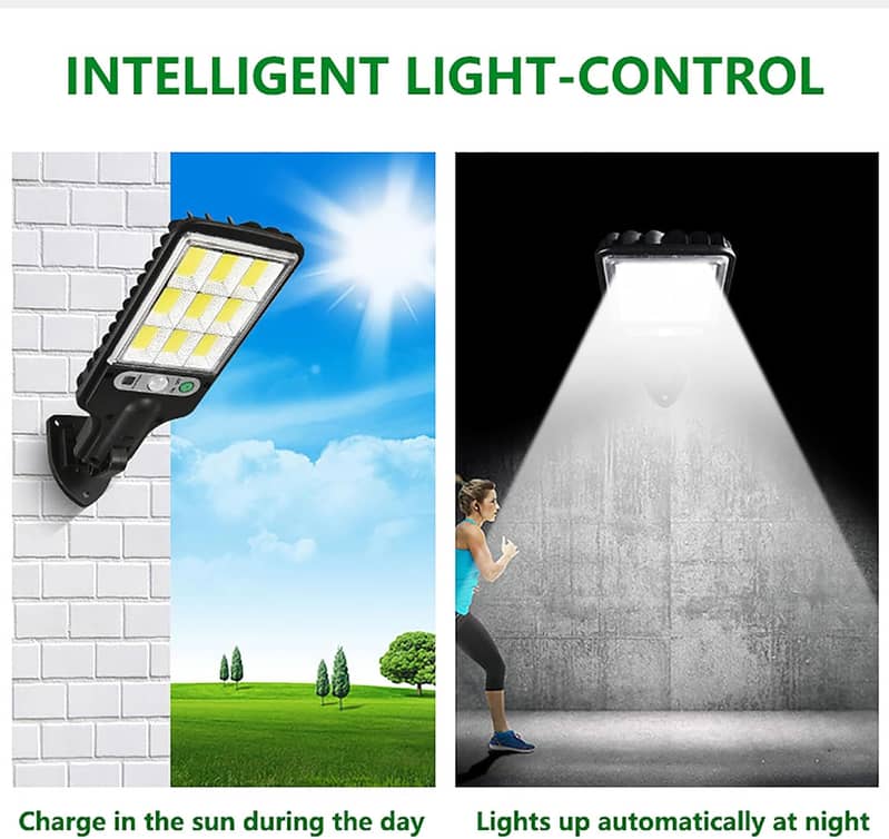 LED Solar Outdoor Waterproof Motion Sensor Street Wall Light +Remote 5