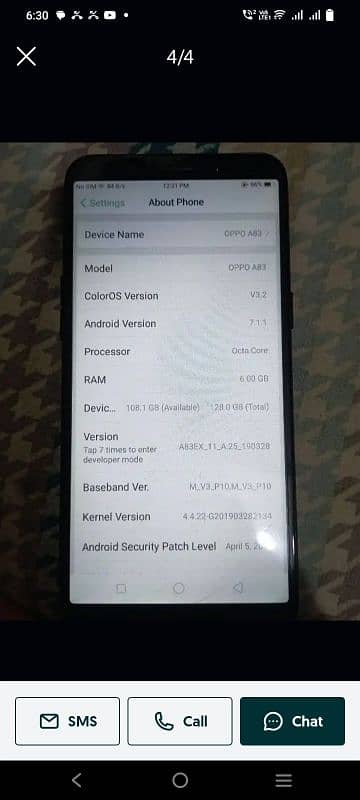 Oppo a83 mobile pearl golden colour total genuine good condition 4