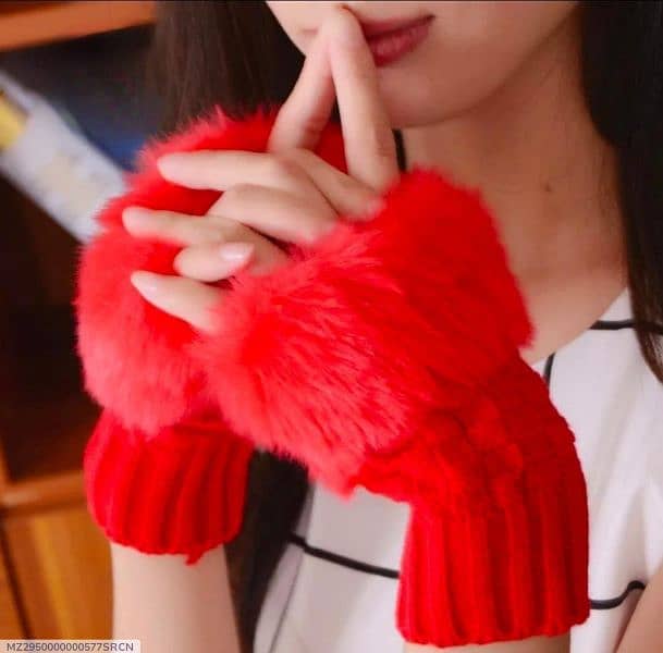 Women's Fur Gloves  ( Special Offer buy 1 get free) 3