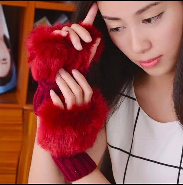 Women's Fur Gloves  ( Special Offer buy 1 get free) 4