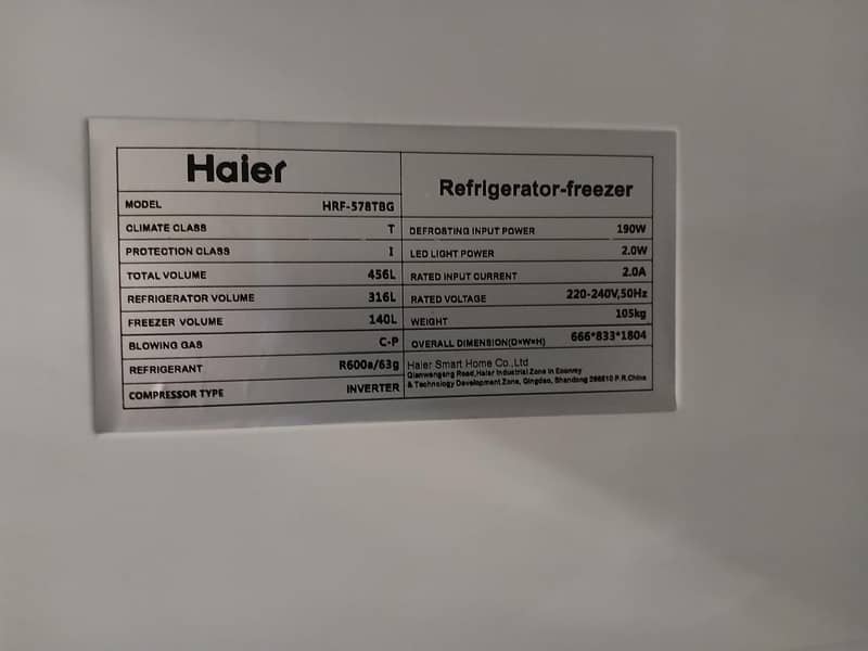 Haier Double Door Fridge Hrf 578TBG 2