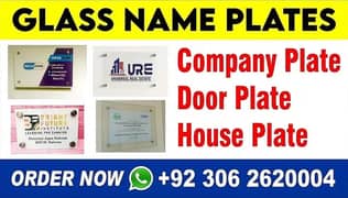 Name Plate Printing Glass House Door Home Office Steel Doctor Logo LED