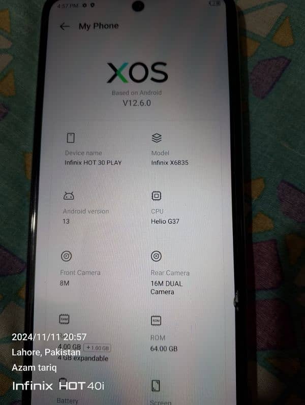 Infinix hot 30 play 4 64 0