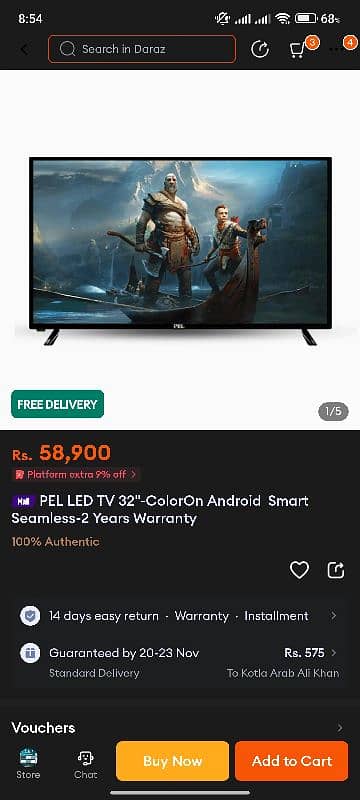 Pel 32"smart Led tv with wifi youtube netflix. . 8