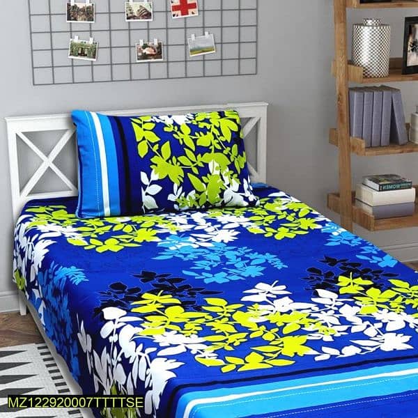 2 Pcs Crystal Cotton Printed Single Bedsheet 0