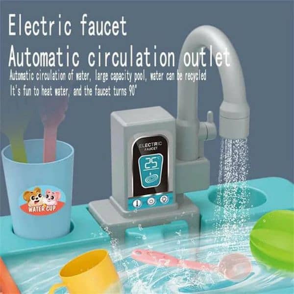 Electric Dishwasher Sink Kitchen Set For Kids 1