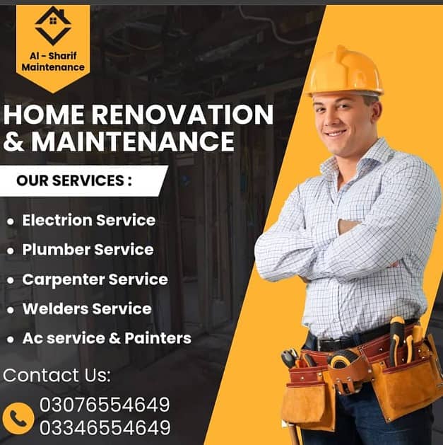 Electrician Plumber Carpenter Welder Painter AC geyser service 0