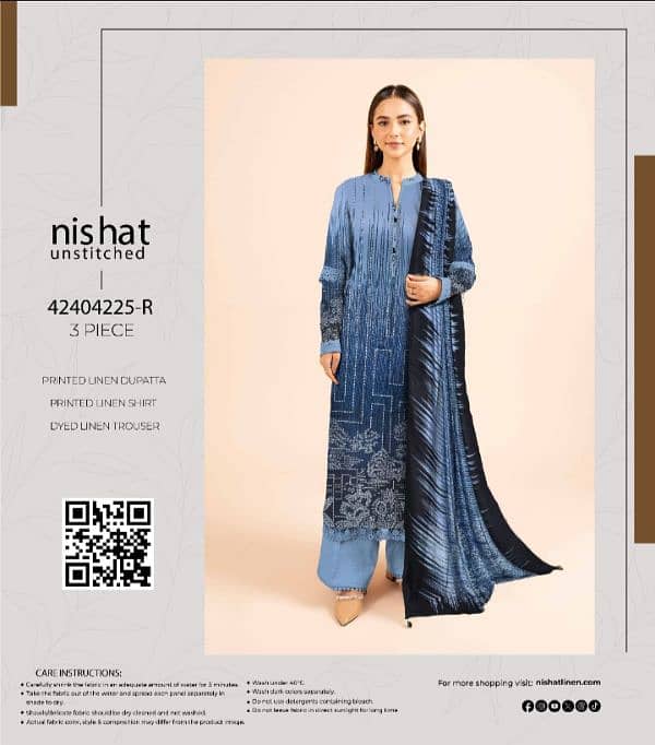 NISHAT LINEN/3PC/LADIES SUITE/UNSTITCHED/DISCOUNT PRICES 1