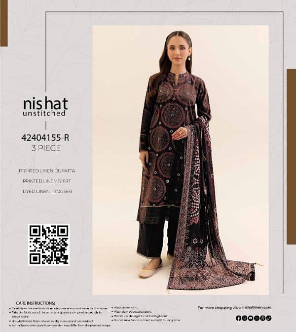 NISHAT LINEN/3PC/LADIES SUITE/UNSTITCHED/DISCOUNT PRICES 10