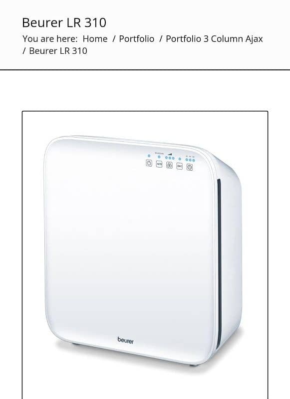 Air purifier beurer LR210. . . . 45000 0