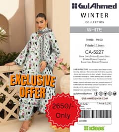 GUL AHMED/DORIA LINEN/3PCS/NEW WINTER COLLECTION