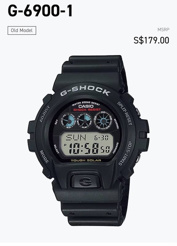 Casio G-Shock G-6900-1 TOUGH SOLAR 0