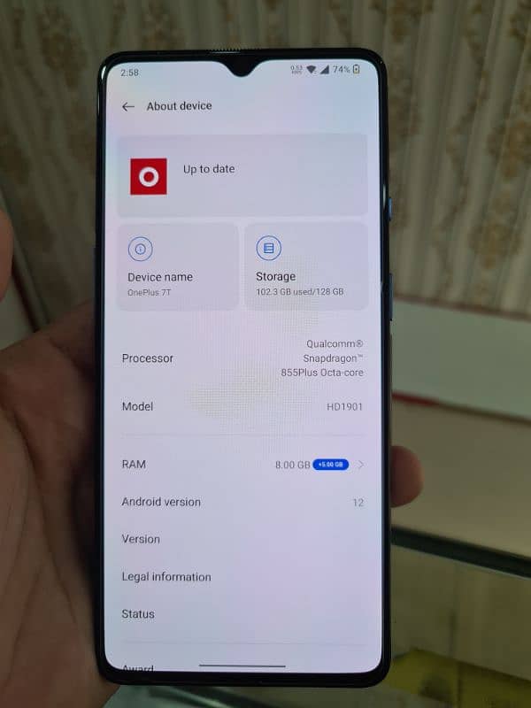 OnePlus 7t Jelly paper installed 10/10 condition 3