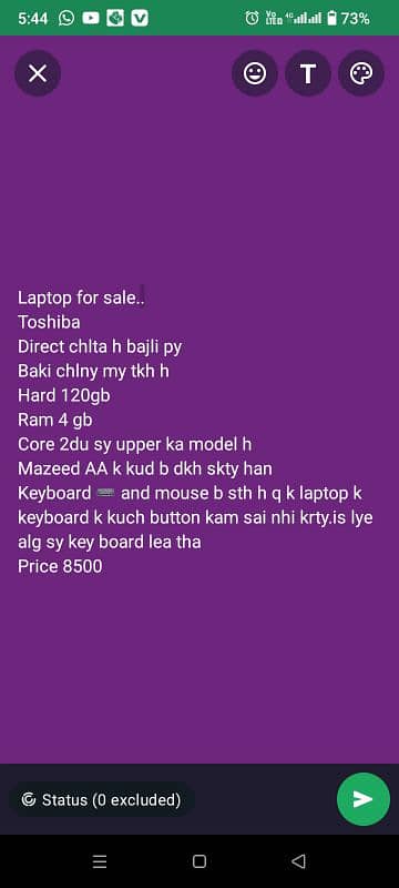 laptop for sale Toshiba laptop 3