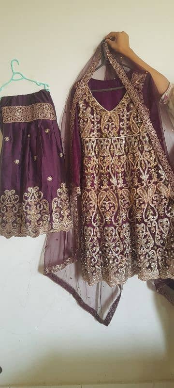 fancy dress, frock and gharara dress, net dupatta 1