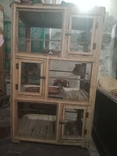 Wooden Cage for Parrots and Hens