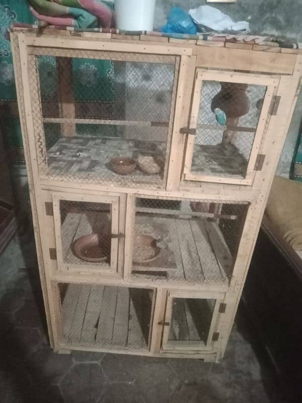 Wooden Cage for Parrots and Hens 1