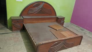 double bedset with side tables for sale on PKR 8000