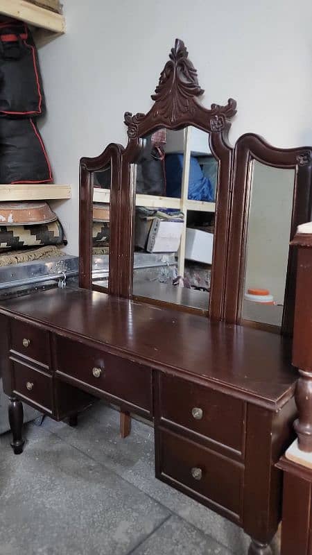 antique bed along with side table 2