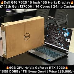 Dell G16 7620 16 inch i7 12th Gen 12700H CPU 6GB GPU RTX 3060 16GB 1TB