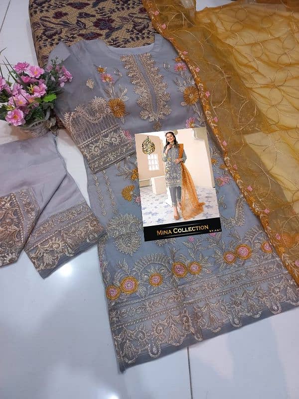 Full Embroiderd Shirt With Emb Dupatta 3pcs 2