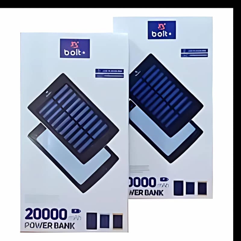 Bolt+ 20,000 MAH Solar Power Bank Imported Quality 0