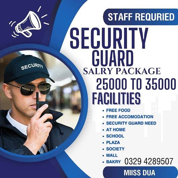 Security guard jobs Home/Office/School /Resturant/Bakry/Factory 0