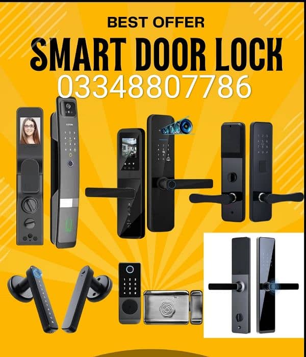 smart lock fingerprint password card digital door lock access control 0