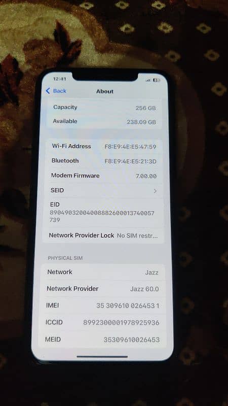 XS MAX 256gb PTA 1