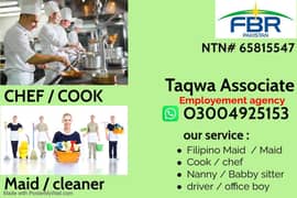 Maids / House Maids / cook / Nanny , chef / Baby Sitter maid available